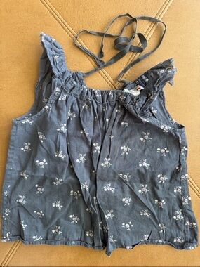 Girls Bonpoint Blue Floral Tank Top 3T